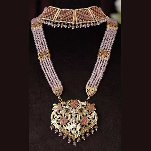 Royal Bridal Kundan Choker & Long Necklace Set with Earrings – Premium Gold Polish
