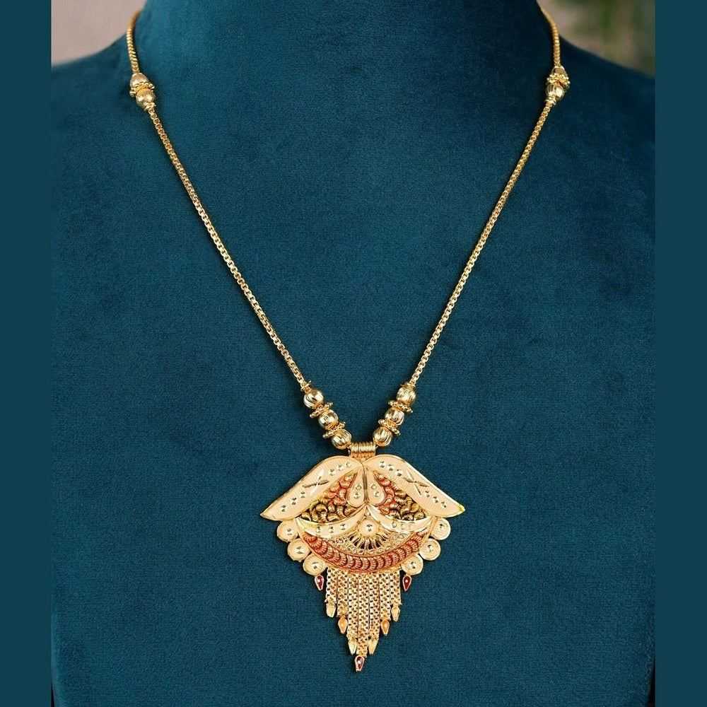 Traditional Gold Look Designer Pendant Necklace for Women | Bridal & Festive Jewellery by ZHome – Anti Tarnish