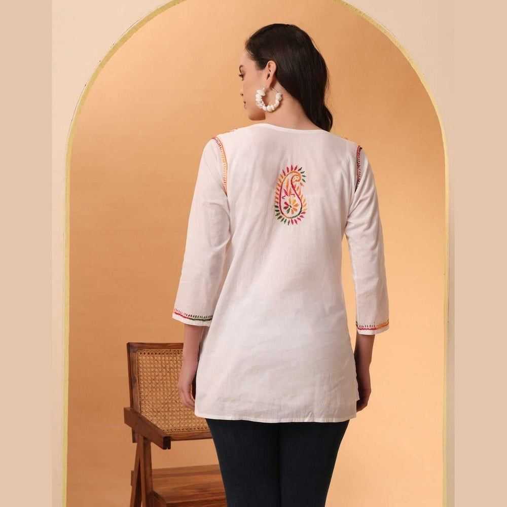 Trendy Short Chikan Kurti Set – Handcrafted Elegance for Every Occasion!