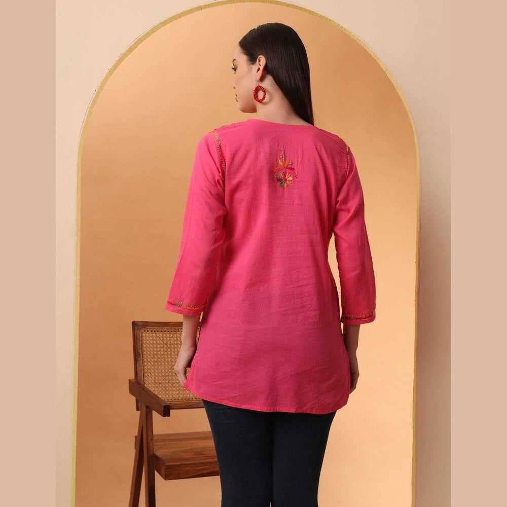 Trendy Short Chikan Kurti Set – Handcrafted Elegance for Every Occasion!