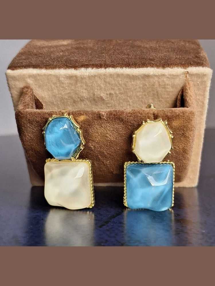 Trendy White and Blue Earrings: Stylish Designs for a Chic Look