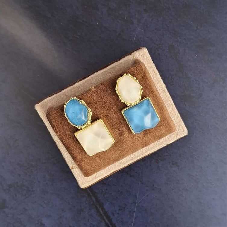 Trendy White and Blue Earrings: Stylish Designs for a Chic Look