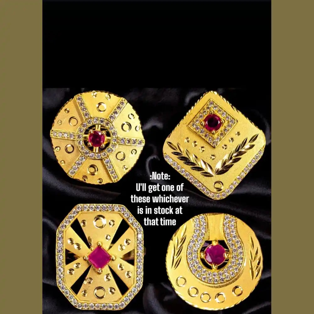 Product image of 1 Gram Gold Plated Square Ruby Ring Real Gold Look Adjustable – image 4