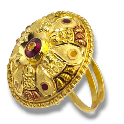 1 Gram Gold Plated Round Ring – Real Gold Look