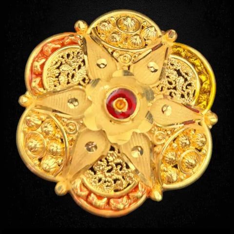 1 Gram Gold Plated Round Ring – Real Gold Look