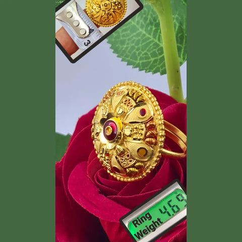 1 Gram Gold Plated Round Ring – Real Gold Look