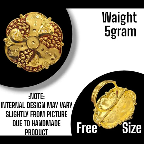 1 Gram Gold Plated Round Ring – Real Gold Look