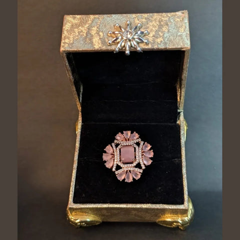 Statement Rose Gold Plated Ring – Free Size, Heavyweight Design