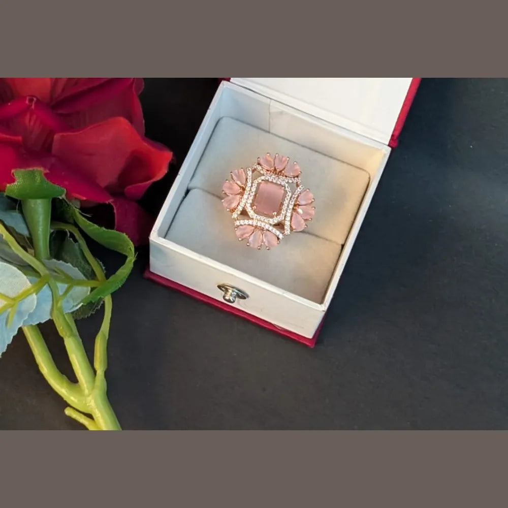 Statement Rose Gold Plated Ring – Free Size, Heavyweight Design