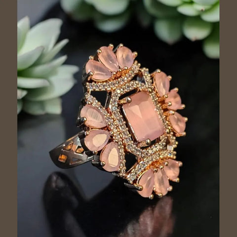 Statement Rose Gold Plated Ring – Free Size, Heavyweight Design