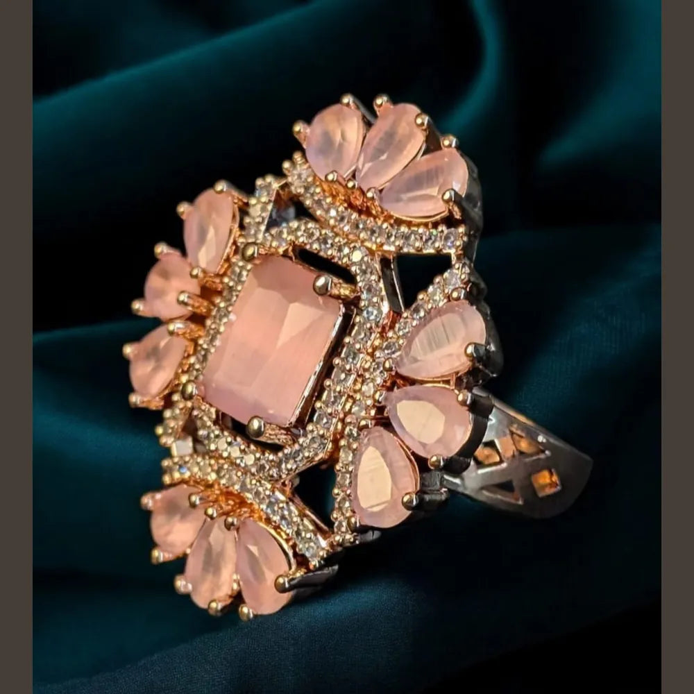Statement Rose Gold Plated Ring – Free Size, Heavyweight Design