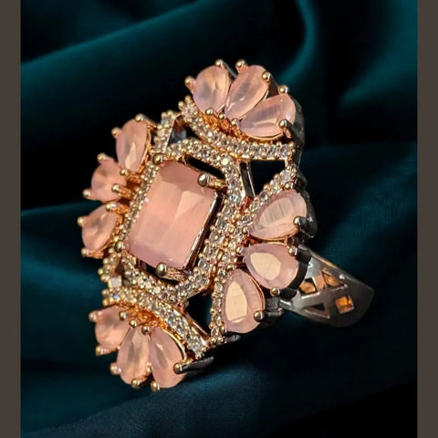 Statement Rose Gold Plated Ring – Free Size, Heavyweight Design