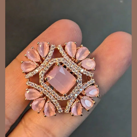 Statement Rose Gold Plated Ring – Free Size, Heavyweight Design