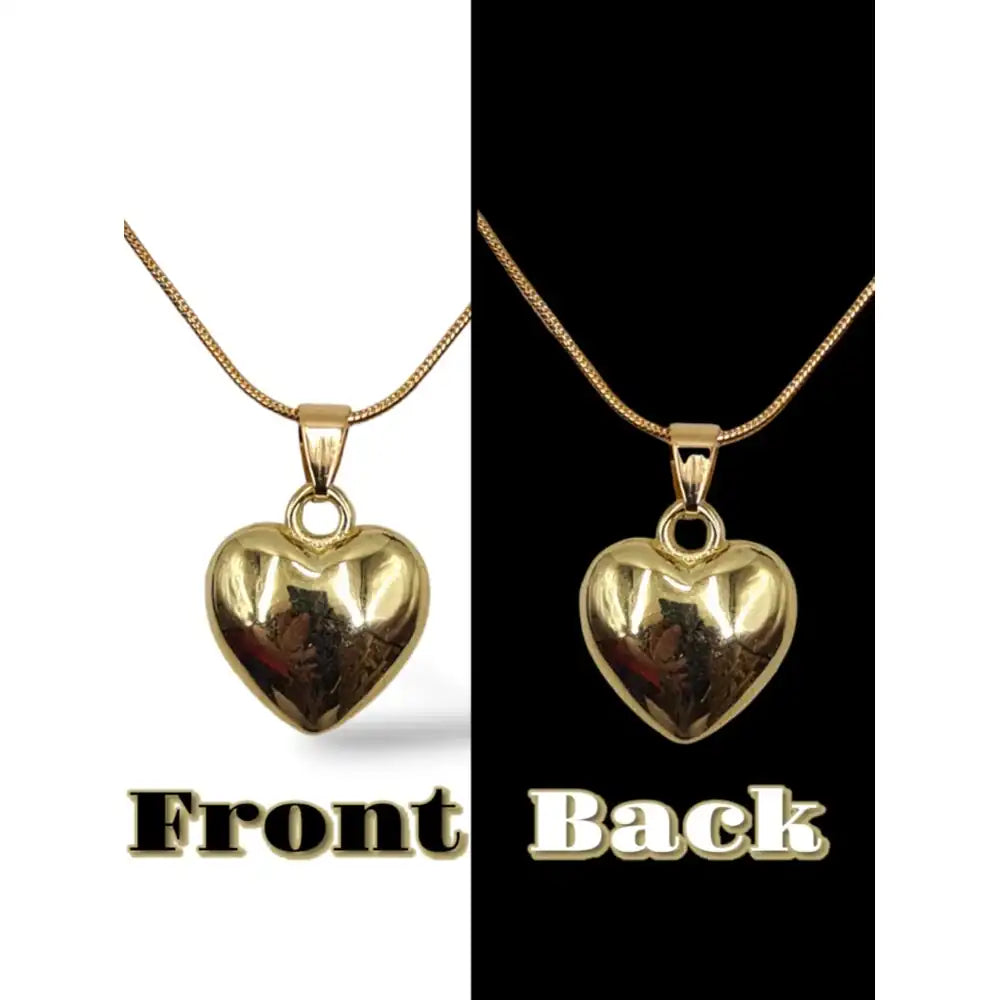 Elegant Heart Pendant Necklace & Earrings Set – Gold Finish (Lightweight)