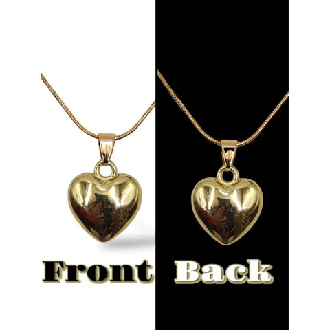 Elegant Heart Pendant Necklace & Earrings Set – Gold Finish (Lightweight)