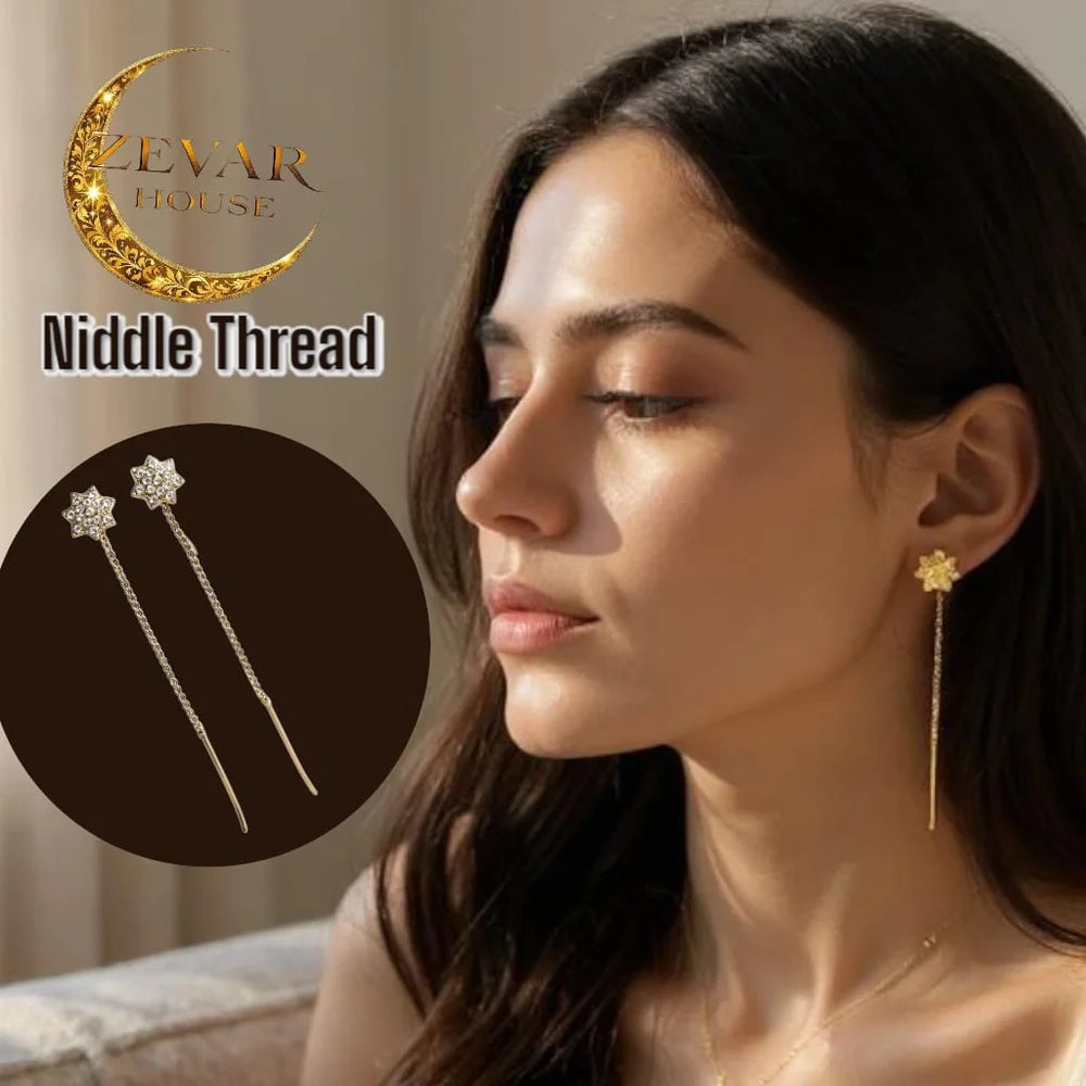 Celestial Star Drop Earrings – Gold Plated