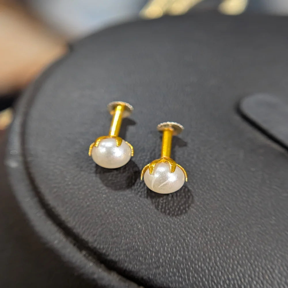 Product image of Starry Glow Nosepin Cum Earrings One Gram Gold Finish Copy – image 5