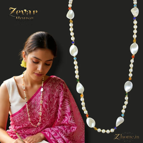 Elegant Multi-Color Plastic Pearl Long Chain – 36" Screw Lock