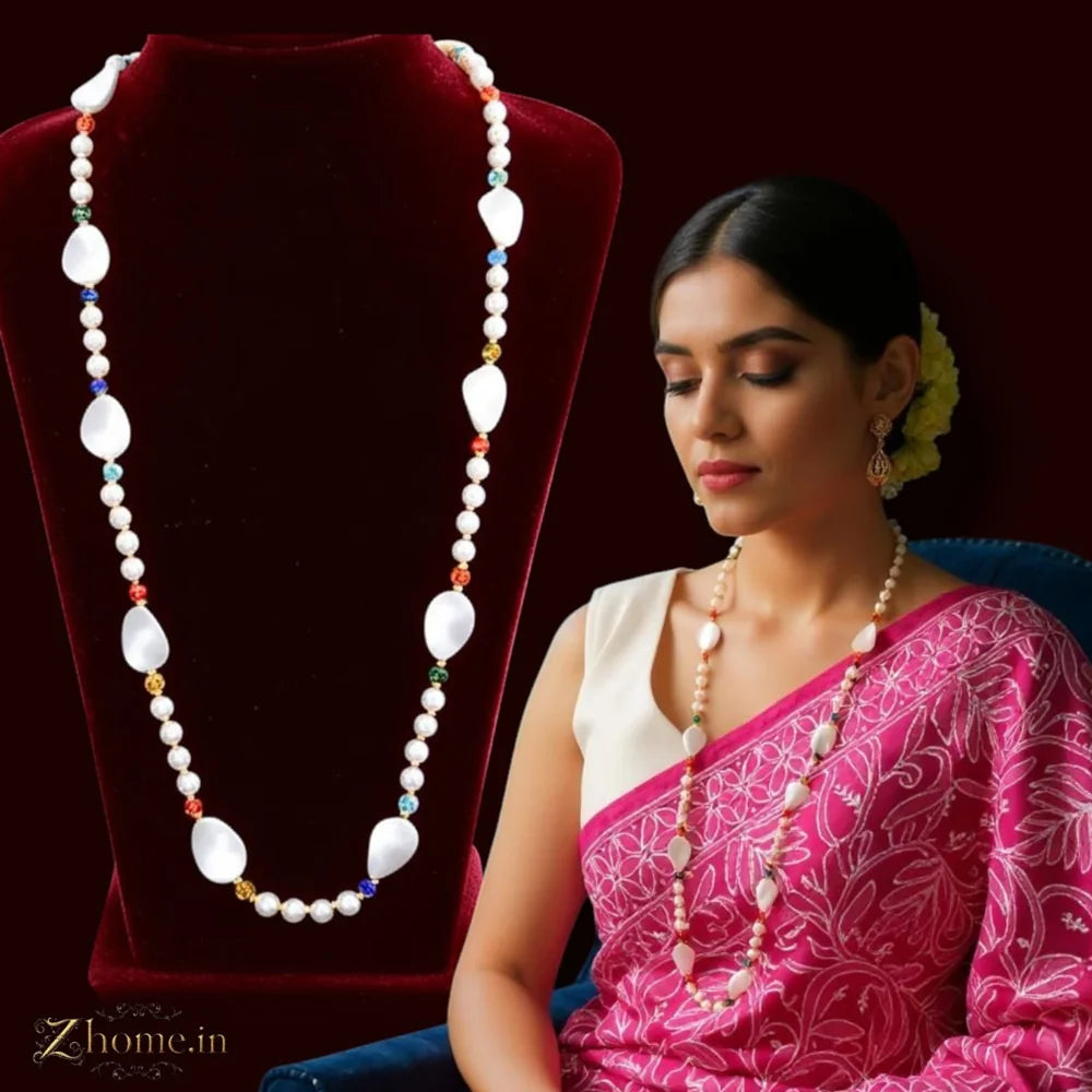 Elegant Multi-Color Plastic Pearl Long Chain – 36" Screw Lock