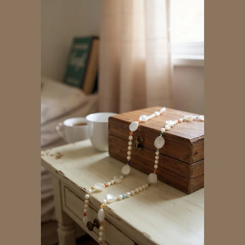Elegant Multi-Color Plastic Pearl Long Chain – 36" Screw Lock