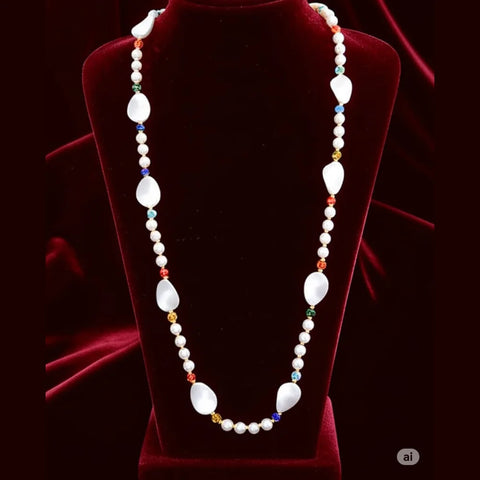 Elegant Multi-Color Plastic Pearl Long Chain – 36" Screw Lock
