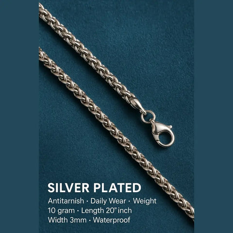Bold Unisex Stainless Steel Silver-Plated Chain – Strength Meets Style