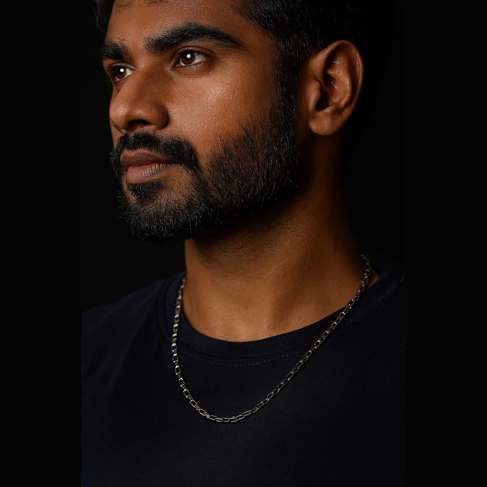 Product image of Premium Silver Plated Cuban Chain For Men Stylish Durable Daily Wear Necklace – image 3