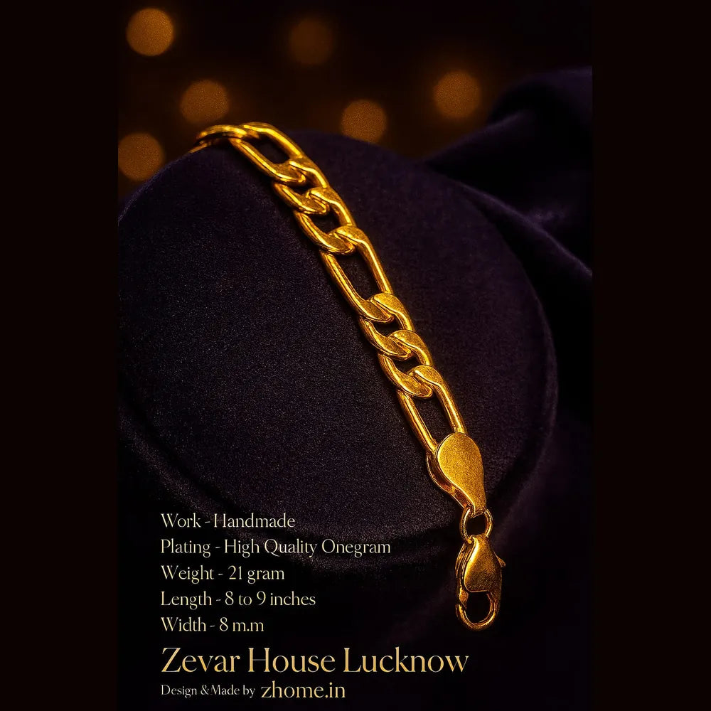 Product image of Men S Bold Gold Plated Curb Chain Bracelet 21G 8Mm Width – image 3