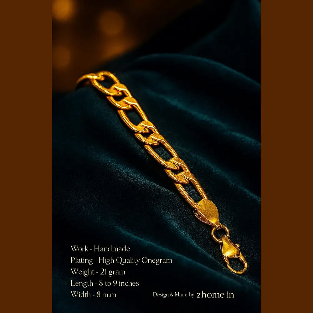 Product image of Men S Bold Gold Plated Curb Chain Bracelet 21G 8Mm Width – image 5