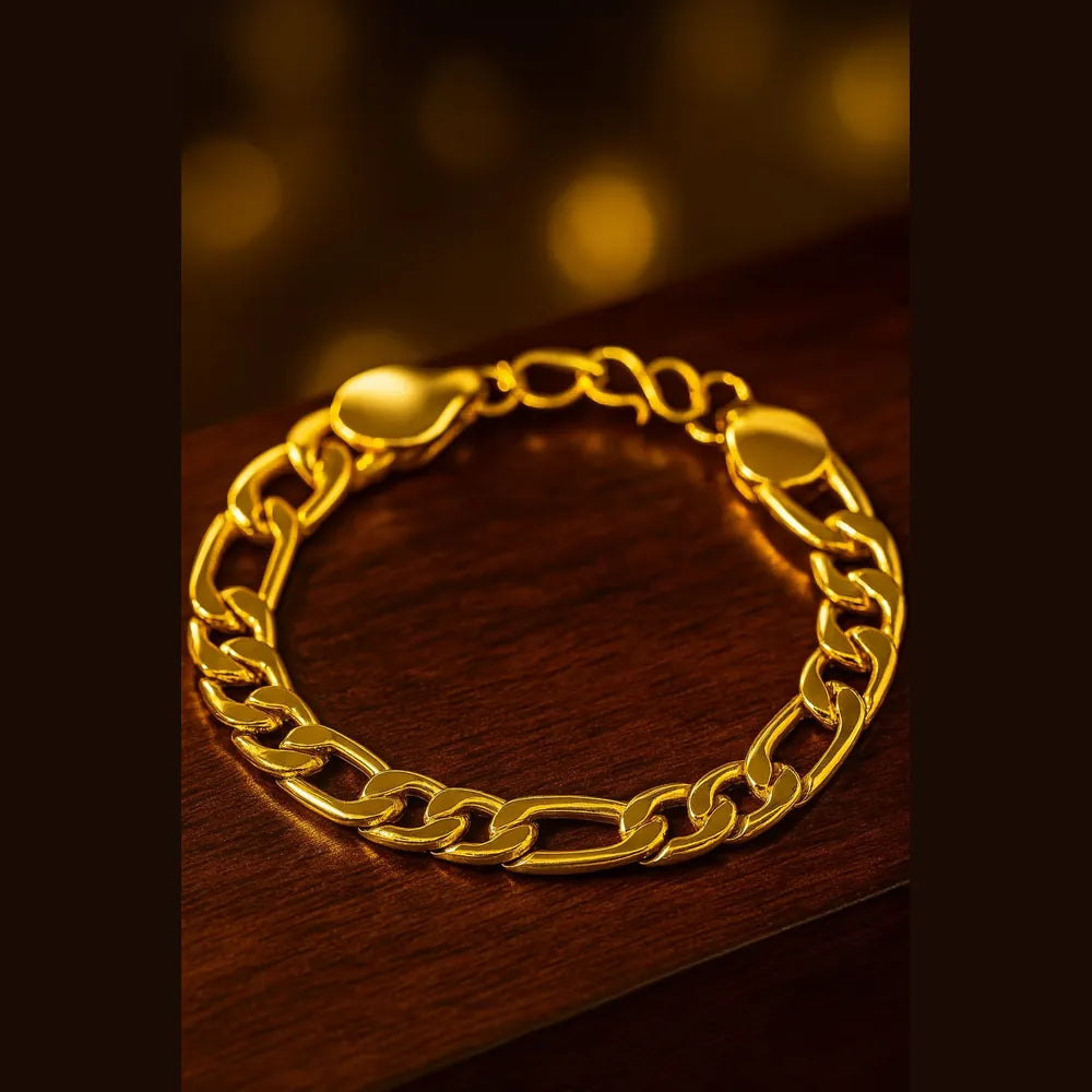 Men’s Bold Gold-Plated Curb Chain Bracelet | 21g | 8mm Width