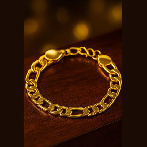 Men’s Bold Gold-Plated Curb Chain Bracelet | 21g | 8mm Width
