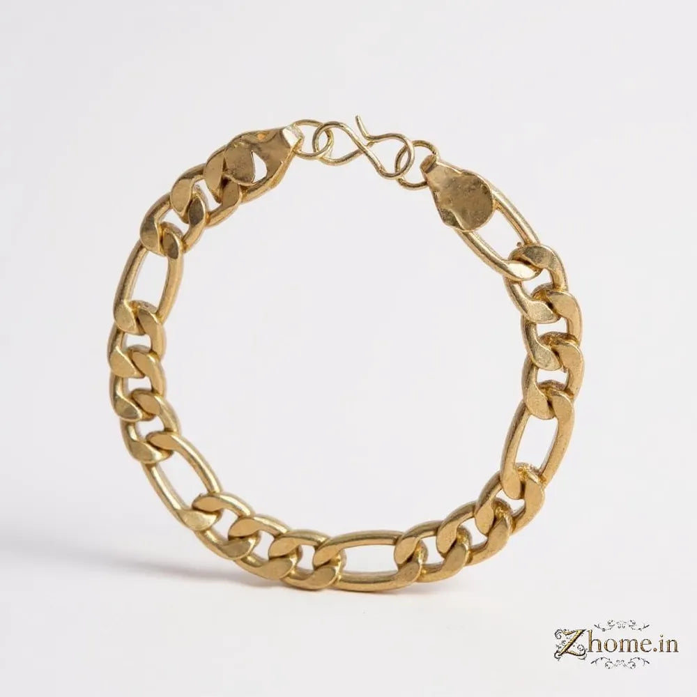 Product image of Men S Bold Gold Plated Curb Chain Bracelet 21G 8Mm Width – image 4