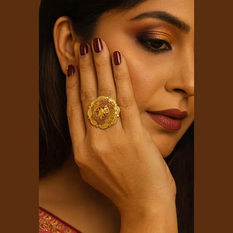 Premium Real Gold Finish Adjustable Ring – ZHome Exclusive