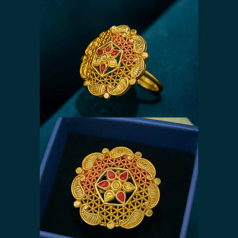 Premium Real Gold Finish Adjustable Ring – ZHome Exclusive
