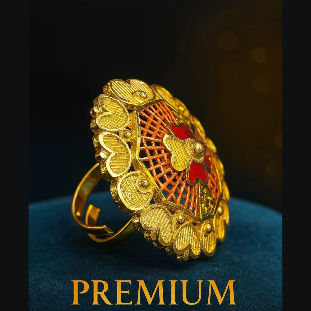 Premium Real Gold Finish Adjustable Ring – ZHome Exclusive