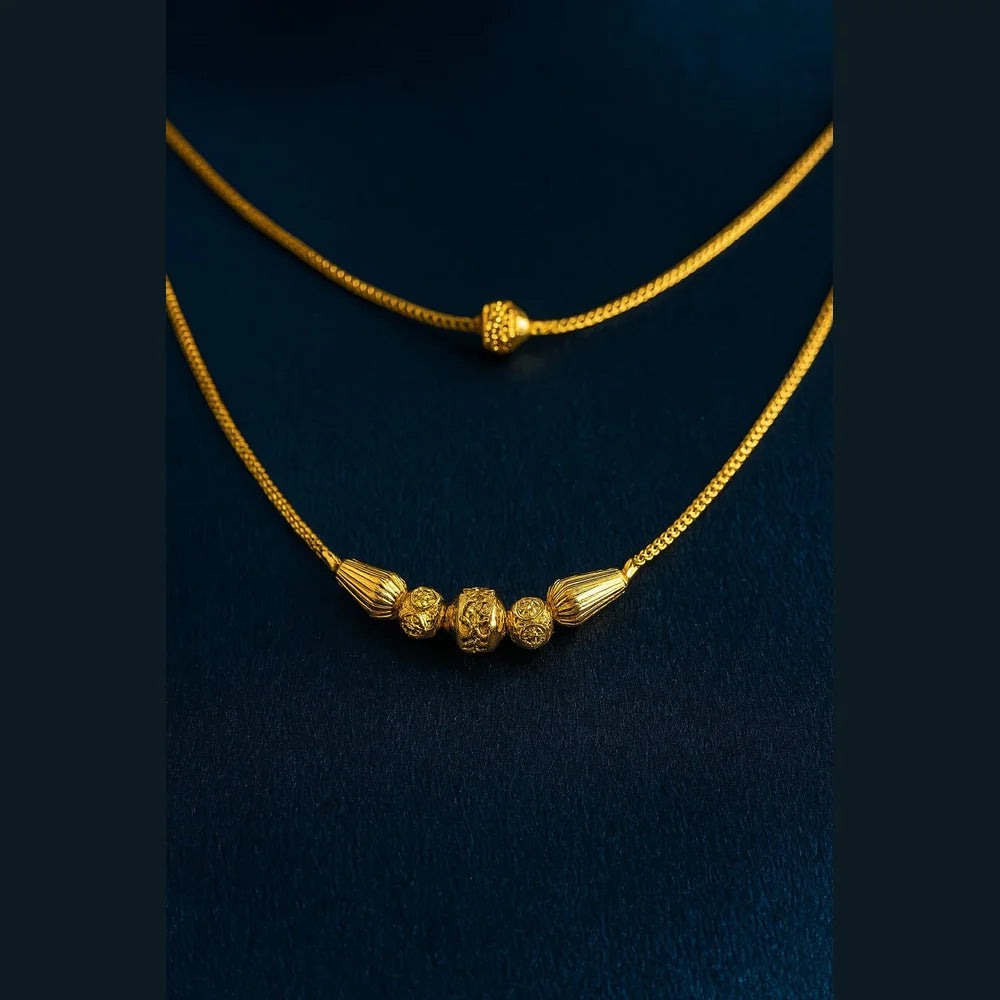 Handmade Dual-Layer Gold Plated Chain – Daily Wear Lightweight Mangalsutra Look