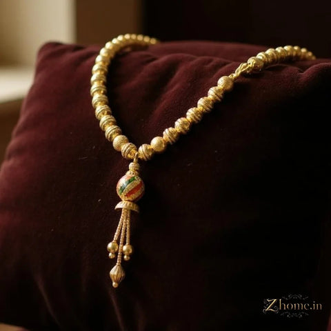 One Miligram Gold Plated Temple Pendant Necklace – Bridal Look, Daily Comfort