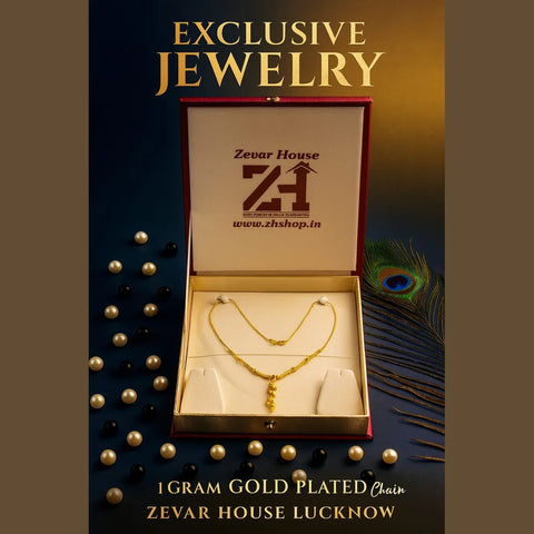 One Miligram Gold Plated Temple Pendant Necklace – Bridal Look, Daily Comfort