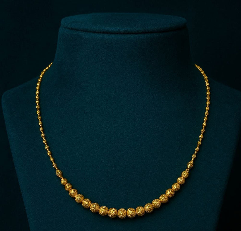 One Gram Gold Handmade Dailywear Matarmala Necklace – 18 Inch | ZHome