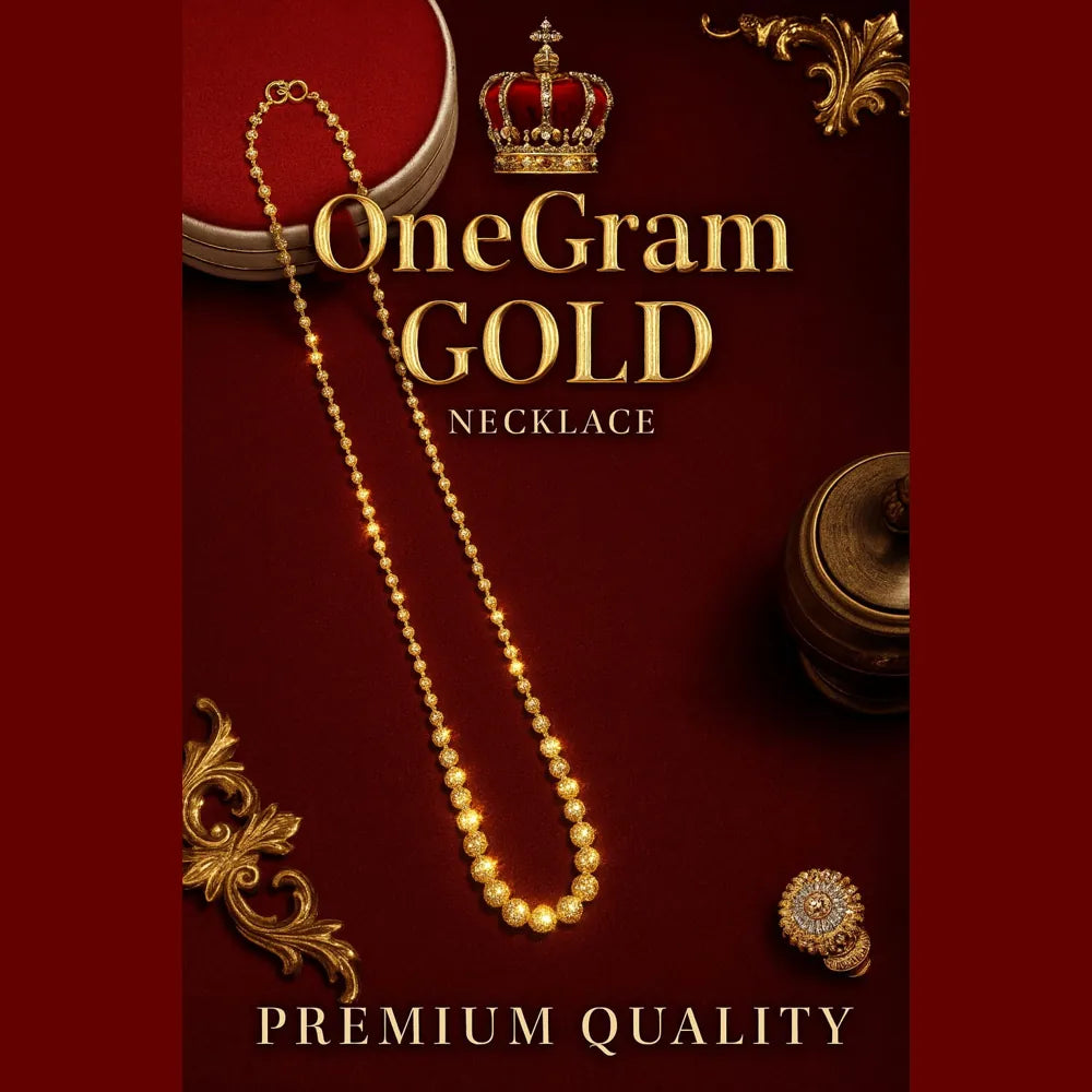 One Gram Gold Handmade Dailywear Matarmala Necklace – 18 Inch | ZHome