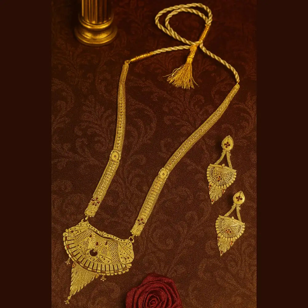 Product image of One Gram Gold Ranihaar Necklace Set With Earrings – image 4