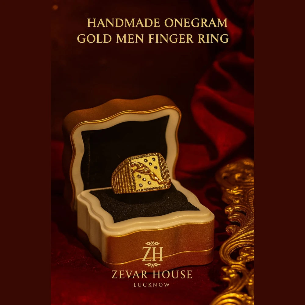 Handmade One Gram Gold Men’s Finger Ring – Adjustable Fit (Size 20–25)