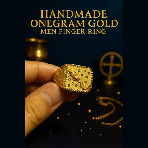 Handmade One Gram Gold Men’s Finger Ring – Adjustable Fit (Size 20–25)
