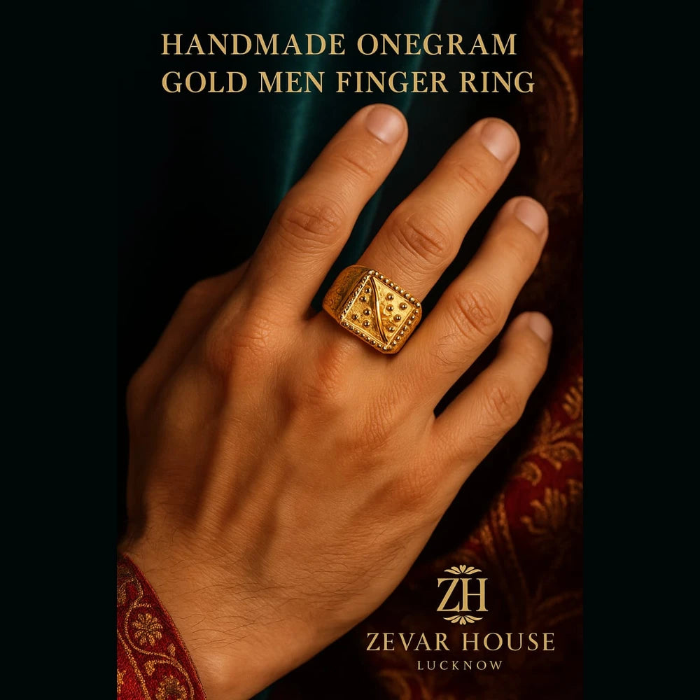 Handmade One Gram Gold Men’s Finger Ring – Adjustable Fit (Size 20–25)