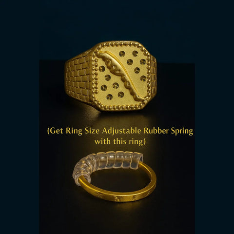 Handmade One Gram Gold Men’s Finger Ring – Adjustable Fit (Size 20–25)