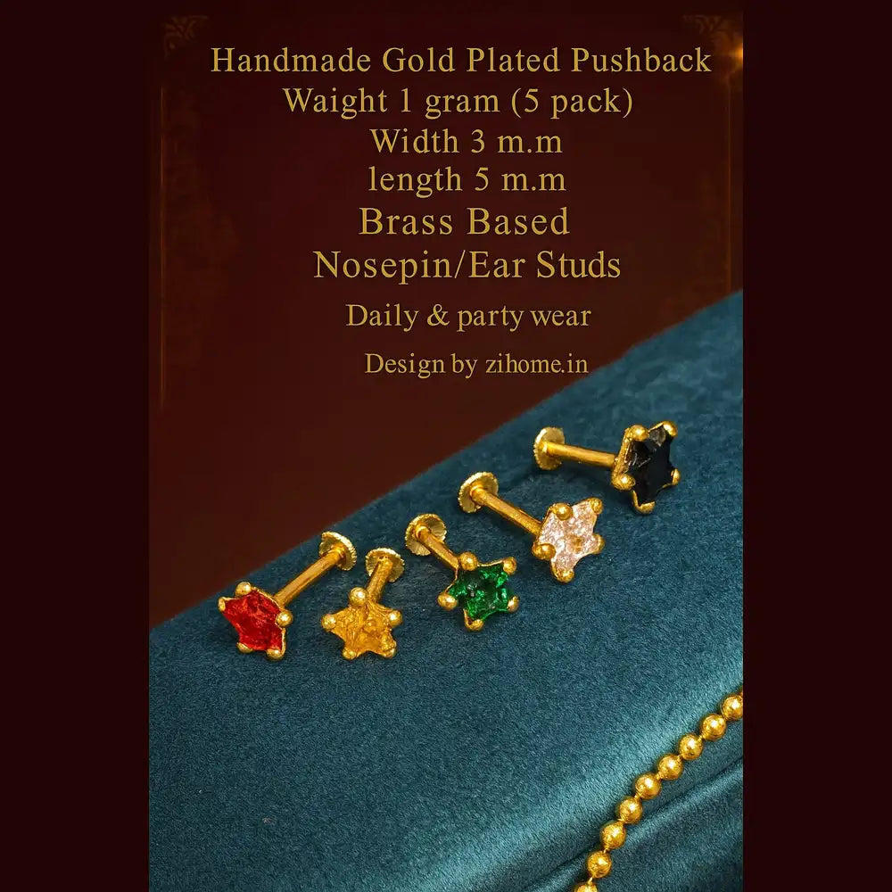 Product image of Star Studs Combo Multicolor Nosepin Earring Set Pack Of 5 – image 5