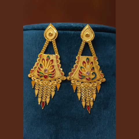 One Gram Gold Look Ranihaar Set – 30" Necklace with Earrings | Traditional Bridal Jewellery