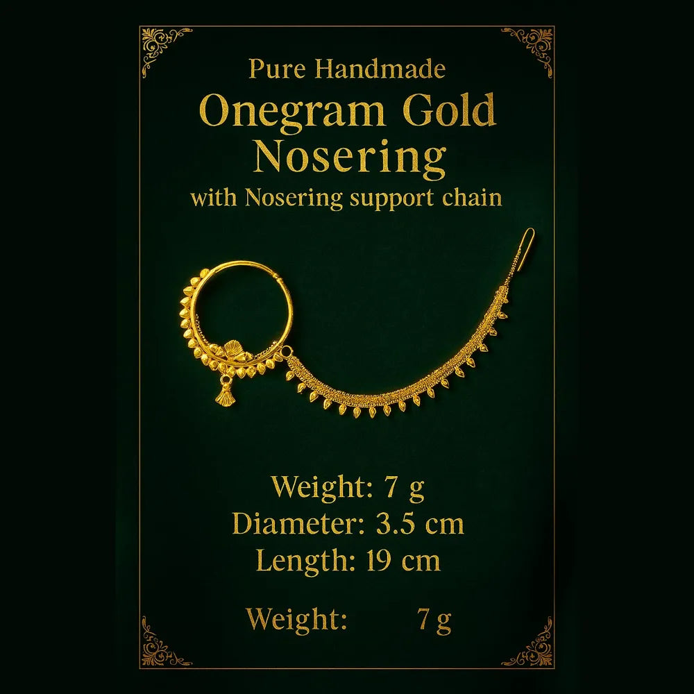 Product image of One Gram Gold Bridal Nath With Side Chain Gold Look Jewelleryone Gram Gold Bridal Nath Side Chain – image 7