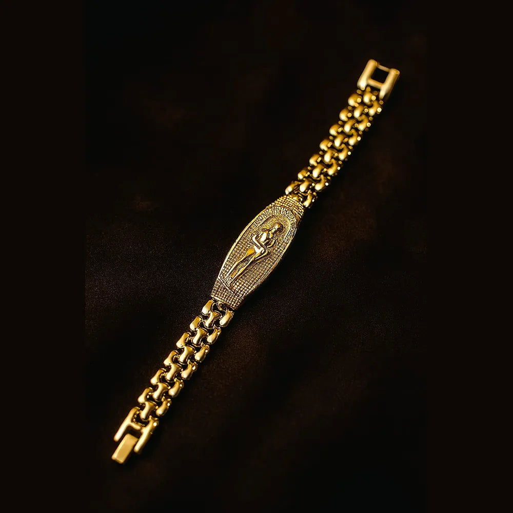 Jaguar Style Men's Bracelet – 1 Gram Gold Look, Bold & Classy