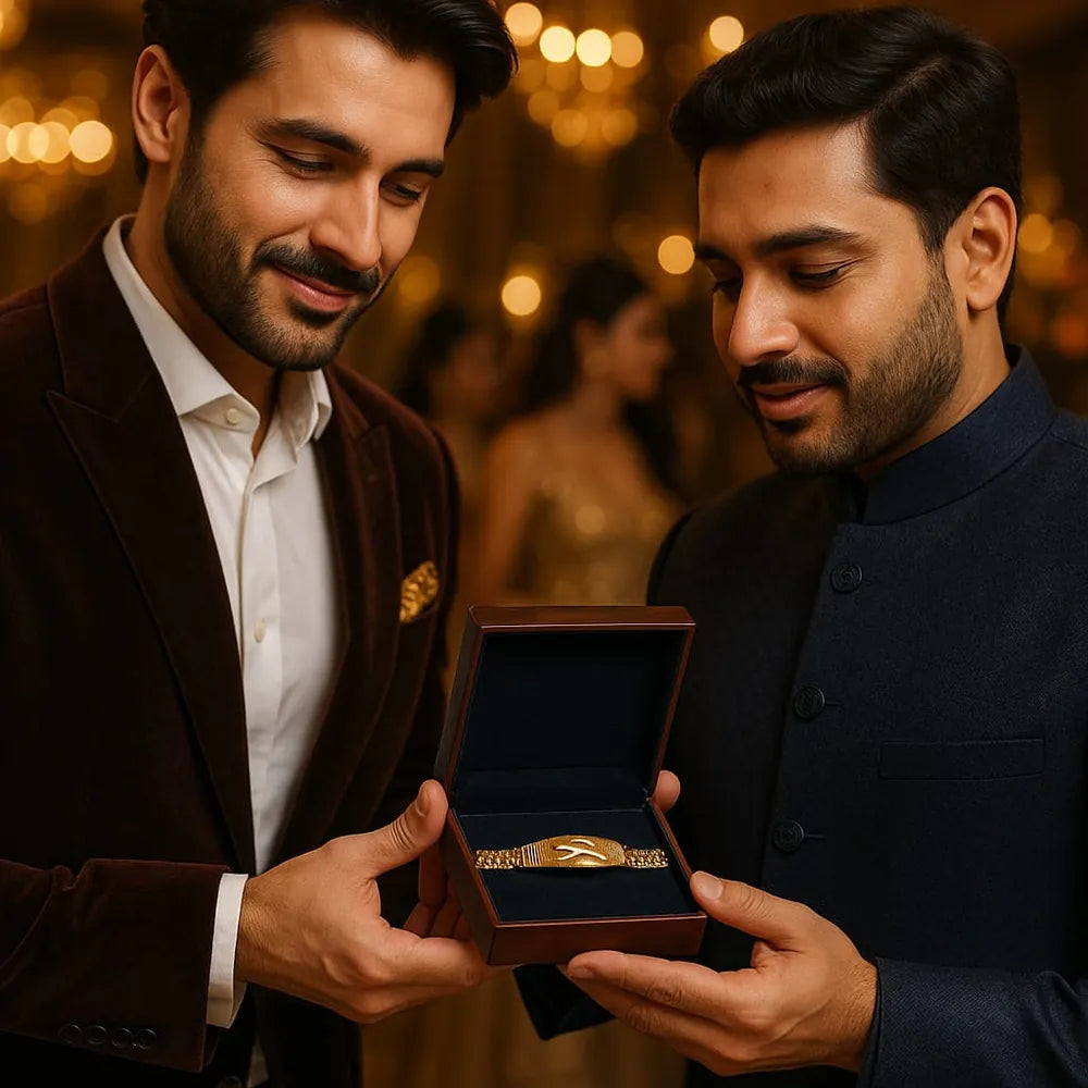 Product image of Jaguar Style Gold Look Mens Bracelet – image 5